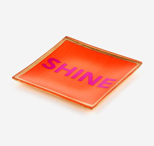 Gift Company Turuncu Cam Shine Dekoratif Tabak 10X0,8X10 Cm