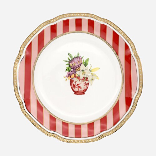 Lisa Minotti Puglia Kırmızı Porselen Pasta Tabağı 19 Cm