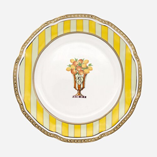 Lisa Minotti Puglia Sarı Porselen Pasta Tabağı 19 Cm