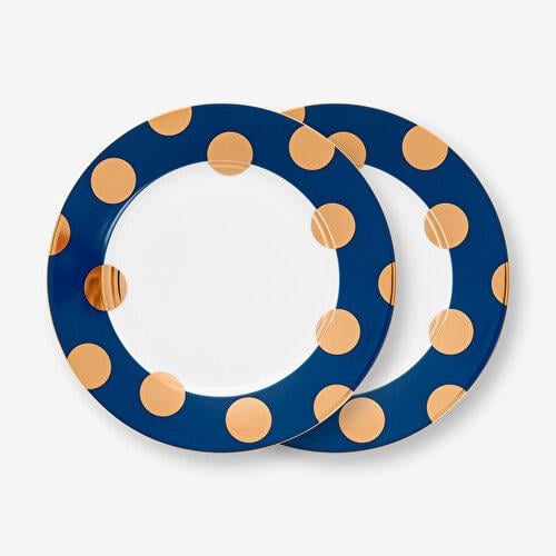 Pip Studio Dot Delight Lacivert Porselen Kahvaltı Tabağı Seti 21 Cm