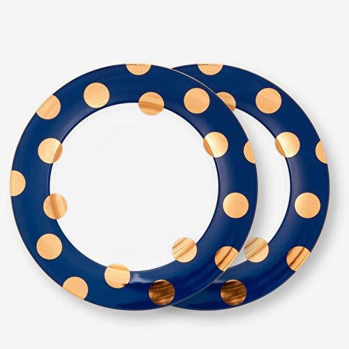Pip Studio Dot Delight Lacivert Porselen Yemek Tabağı Seti 26,5 Cm