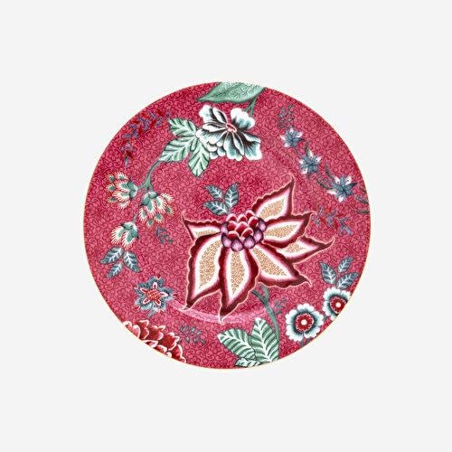 Pip Studio Flower Festival Kırmızı Porselen Pasta Tabağı 17 Cm