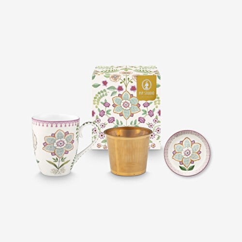 Pip Studio Lily & Lotus Mor Porselen Çay Fincan Seti 350 Ml