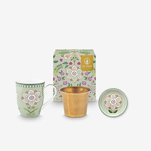 Pip Studio Lily & Lotus Yeşil Porselen Çay Fincan Seti 350 Ml