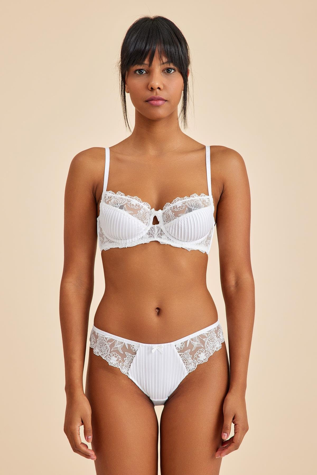 Paris Ekru Dantelli Slip Külot