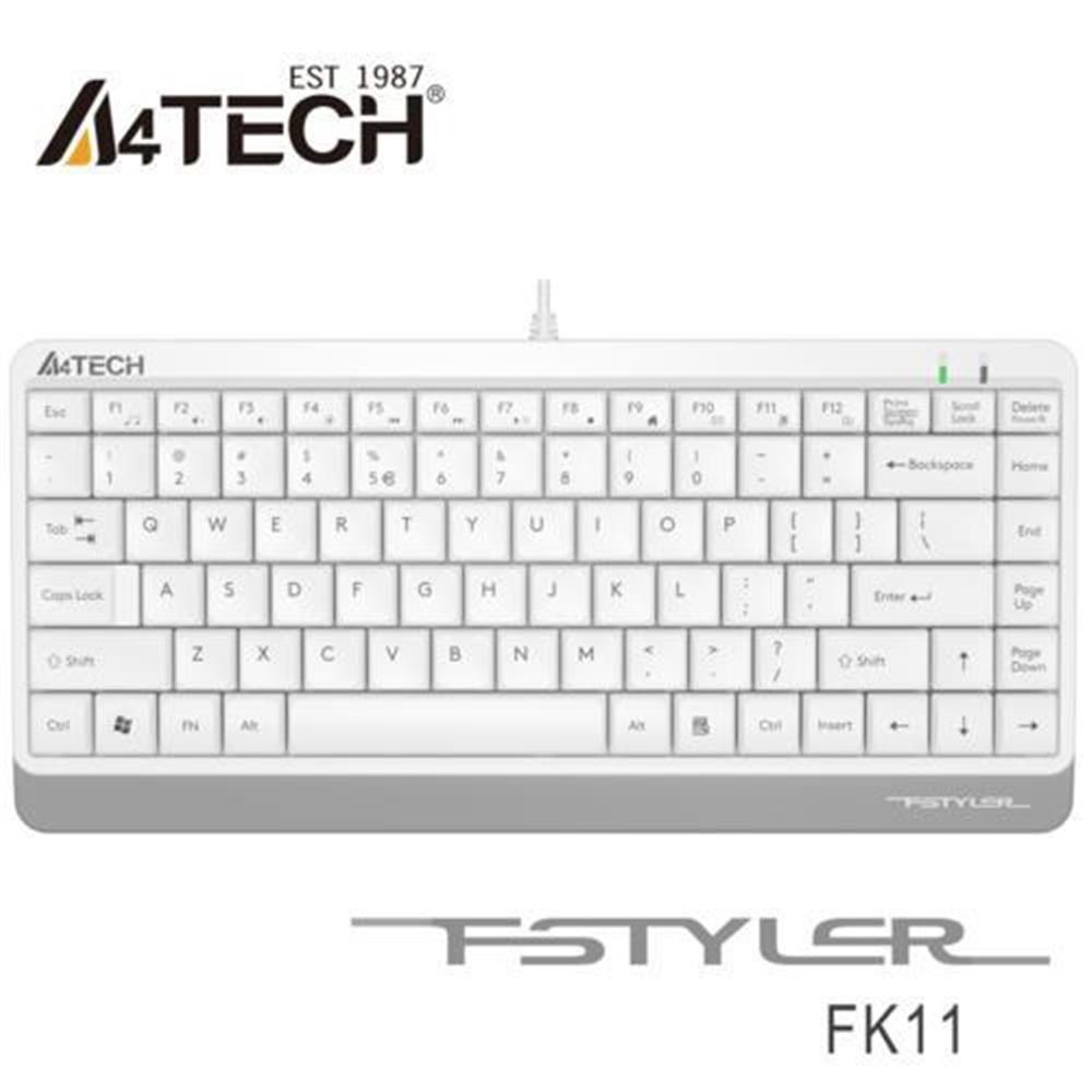 A4TECHA4 Tech FK11 Q Usb Kablolu Mm Mini Klavye Beyaz4711421953245