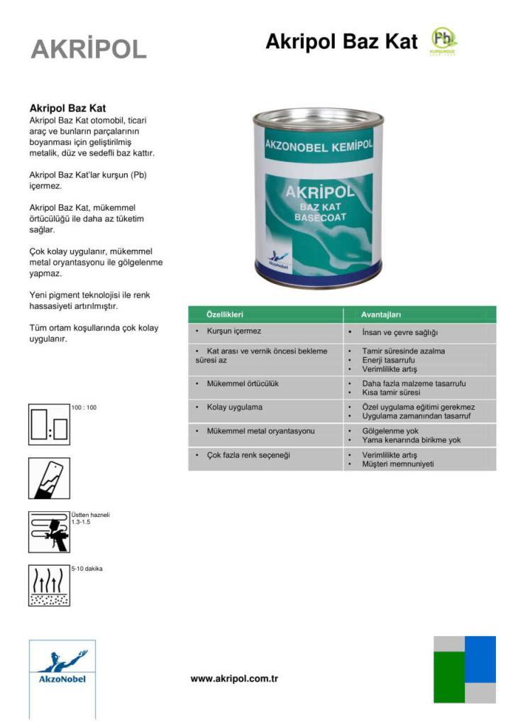 AkzoNobel AkzoNobel Akripol Bazkat PEUGEOT EZWL (P9516)L ÇELİK GRİ Akrilik Sonkat Oto Boyası 1 LitrePEUGEOT EZWL (P9516)L ÇELİK GRİ