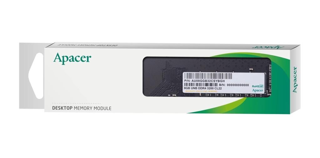 APACERApacer 8 GB (1x8GB) 3200Mhz CL22 DDR4 Ram (AU08GGB32CSYBGH) Pc Bellek8699015750035