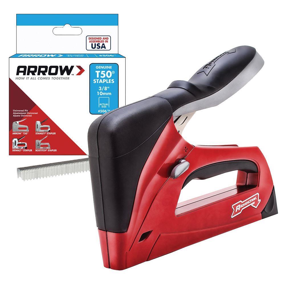 ArrowArrow T50RED 6-14mm Zımba/15-25mm Çivi Profesyonel Mekanik Zımba ve Çivi Tabancası + 1250 Adet ZımbaT50RED