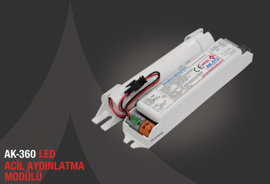 ArselArsel AK-360-1 LED Lambalar İçin Acil Durum Yedekleme Kiti Kesintide 60 Dak. Yanan 3-50 VoltAK-360-1