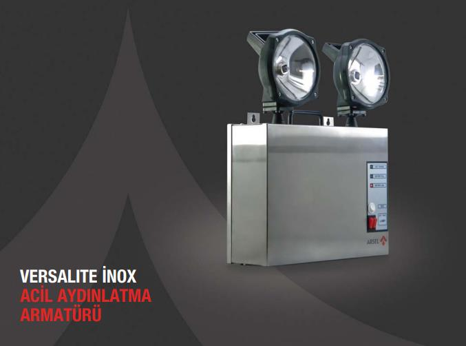 ArselArsel Versalite Inox VSI-2203-LED Acil Aydınlatma Armatürü Kesintide 180 Dak. Yanan 2x20 WattVSI-2203-LED