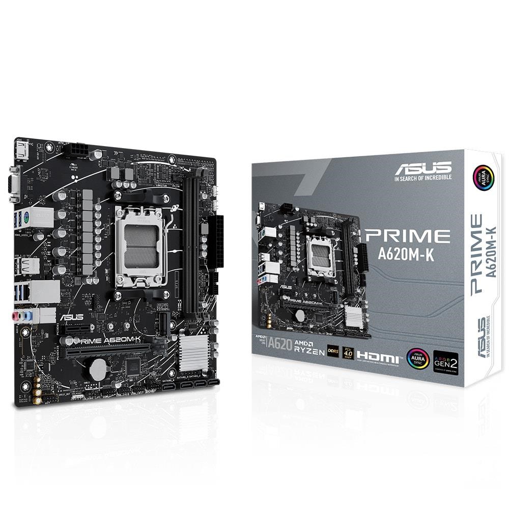 ASUSAsus Prime A620M-K 6400MHz (OC) DDR5 Soket AM5 M.2 HDMI VGA mATX Anakart4711387242087