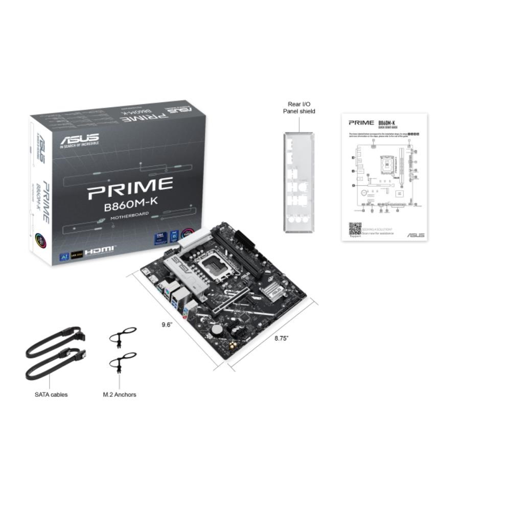 ASUSAsus Prıme B860M-K-Intel B860 Soket 1851 DDR5 8800+(OC)MHz mATX Gaming (Oyuncu) Anakart4711387808498