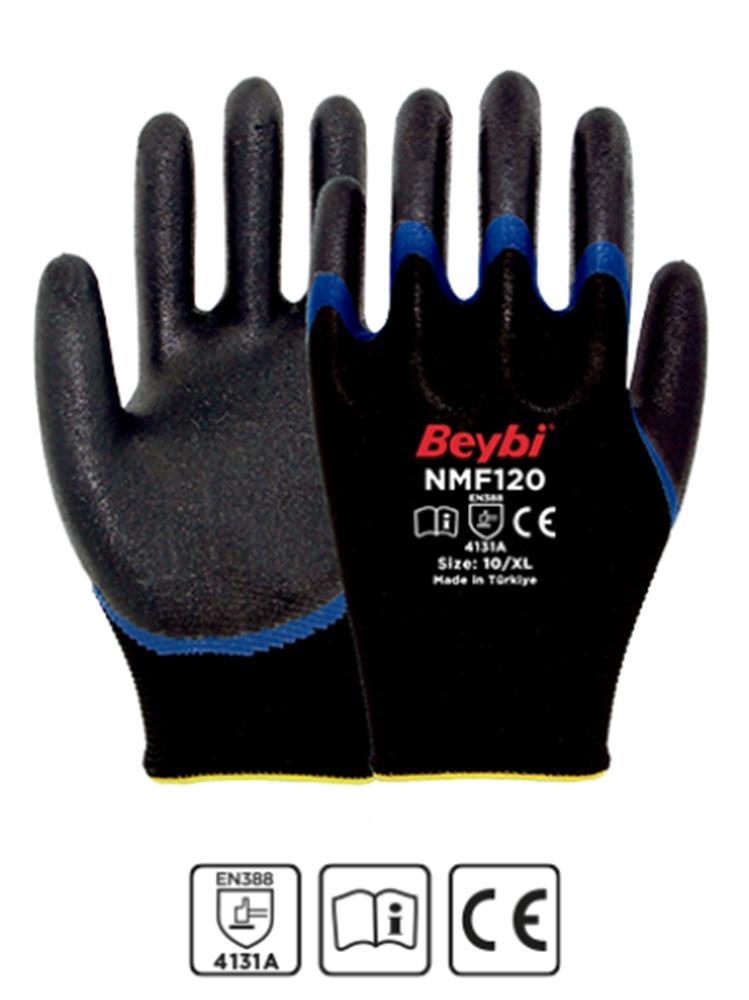 BEYBİBeybi CNMF600D 9 Beden 12li Kesilmeye Dayanıklı Mikro Köpük 3-4 Nitril Kaplı Eldiven8681780042699
