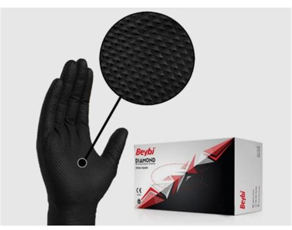 BEYBİBeybi Diamond Xl Pudrasız Kalın Siyah Nitril Eldiven XL (Kutuda 100 Adet)8681780111180
