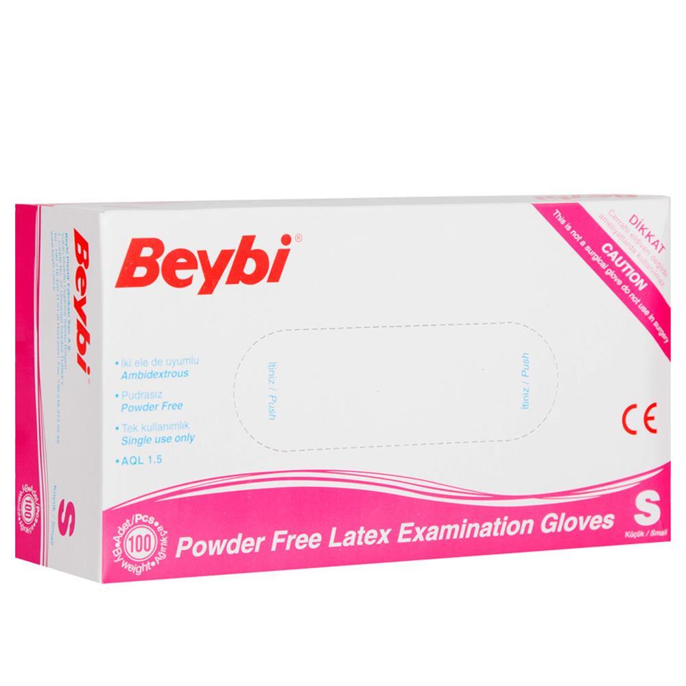BEYBİBeybi Lateks Pudrasız (S) Small Beden Muayene Eldiven 100lü Paket8681780110688
