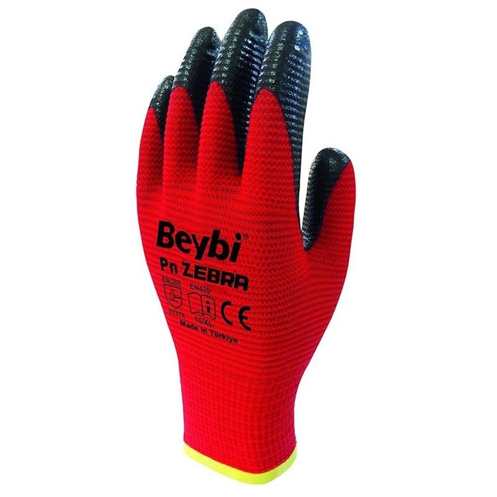 BEYBİBeybi Nitril PMK PN5 Kırmzı Siyah 9 Beden 12li Paket8681780022455
