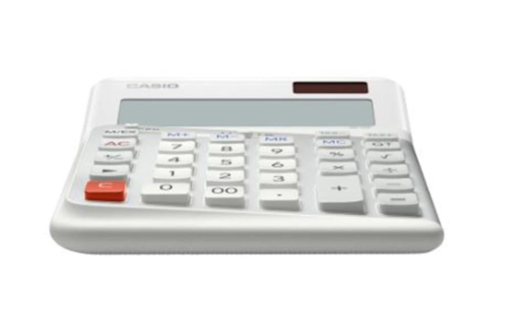 CASIOCasio DE-12E-WE Beyaz 12 Hane Masa Üstü Ergonomik Tuşlu Hesap Makinesi4549526614668