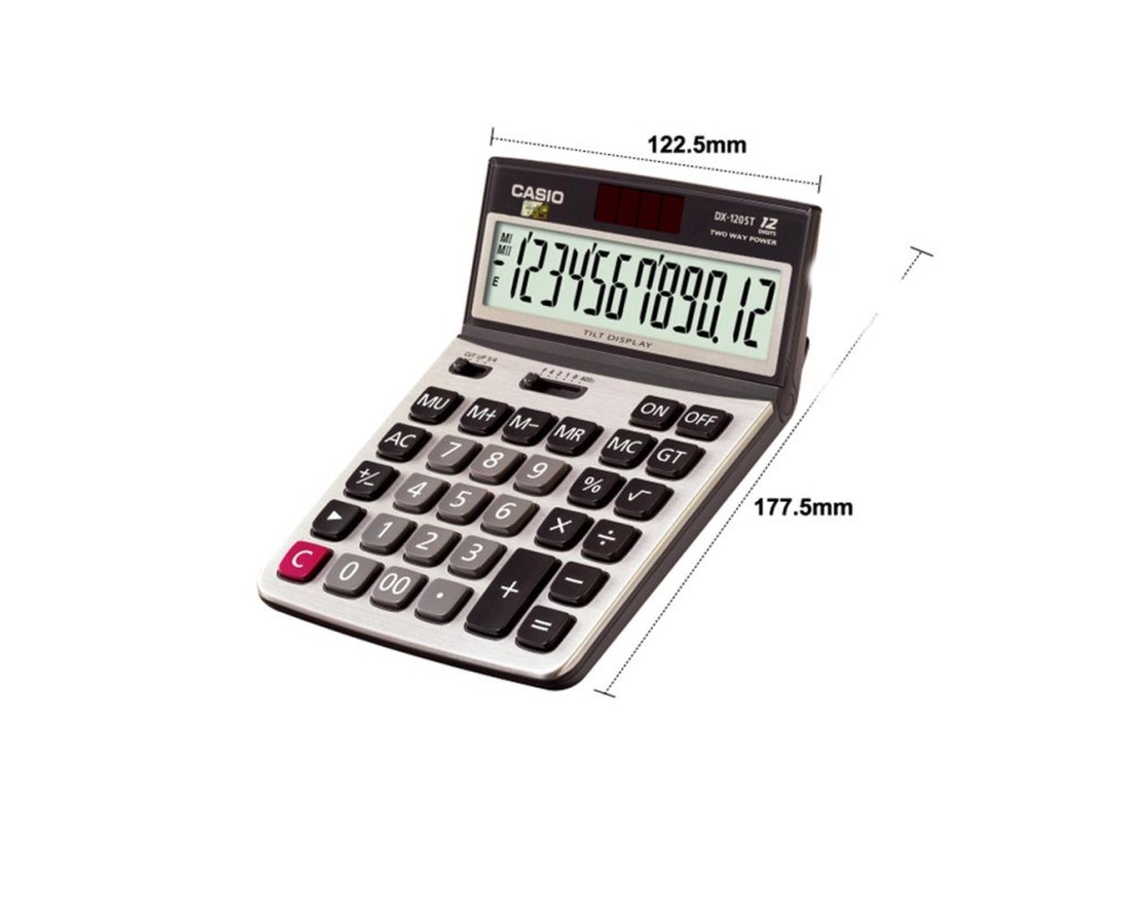 CasioCasio DX-120ST 12 Hane Oynar Başlıklı Masa Üstü Hesap Makinesi4971850093114