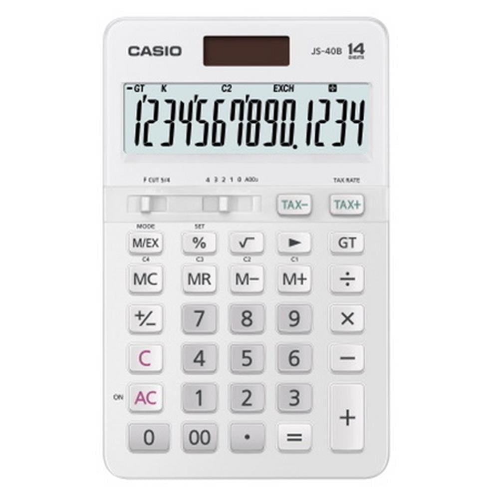 CasioCasio JS-40B-WE Beyaz Profesyonel 14 Hane Masa Üstü Hesap Makinesi4549526613074