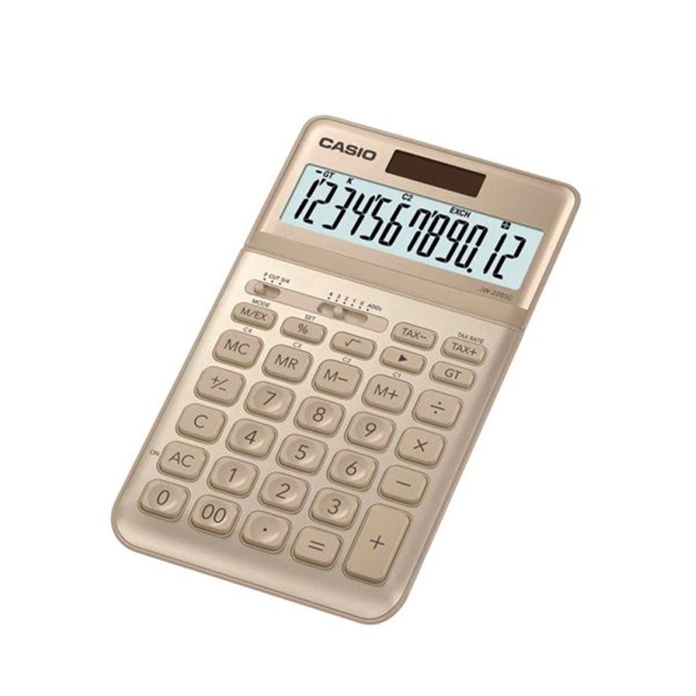 CASIOCasio JW-200SC-GD 12 Hane Altın Sarı Masa Üstü Hesap Makinesi4549526604331