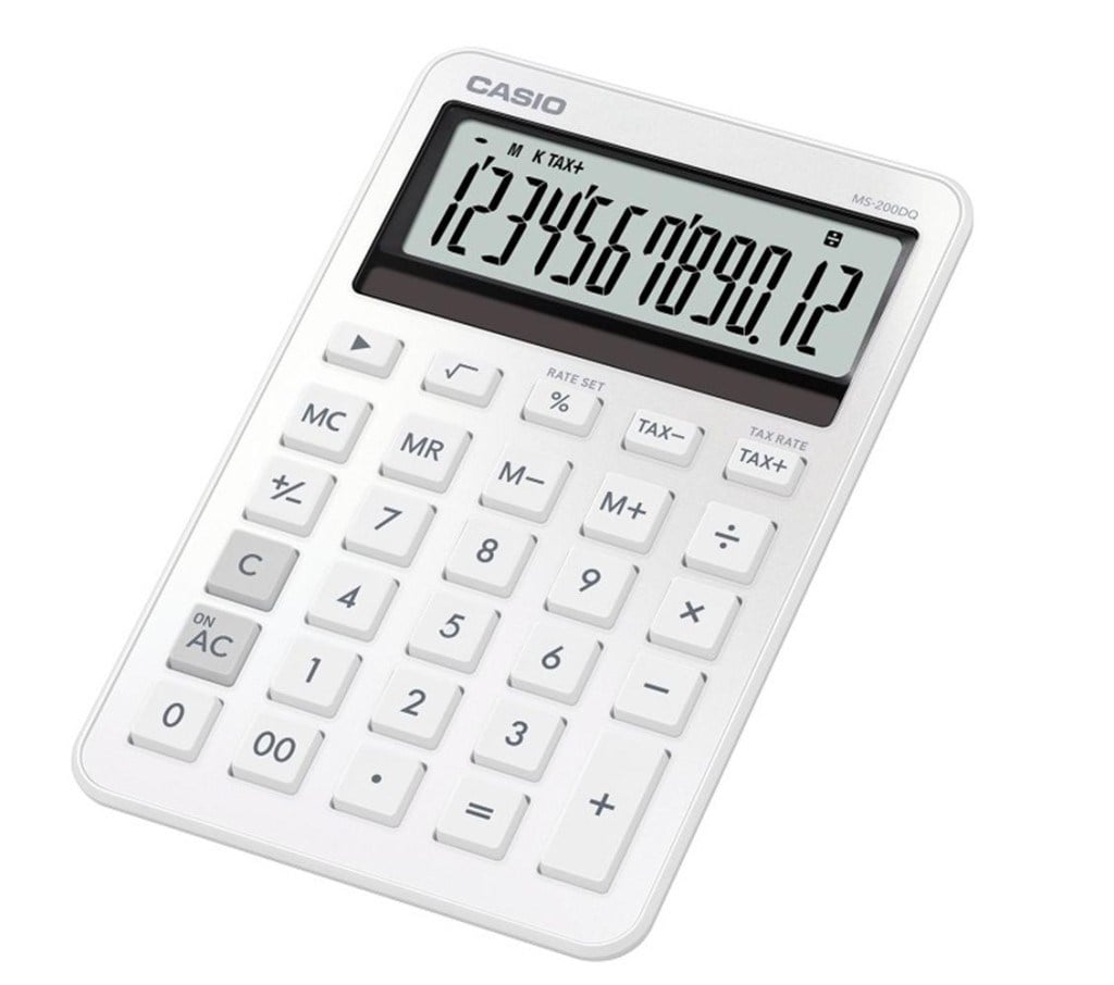 CasioCasio MS-200DQ-WE 12 Hane Beyaz Üstü Hesap Makinesi4549526621017