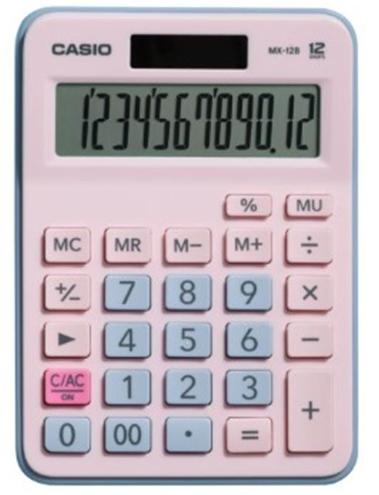 CasioCasio MX-12B-PKLB Açık Pembe+Açık Mavi 12 Hane Masa Üstü Hesap Makinesi4549526615368