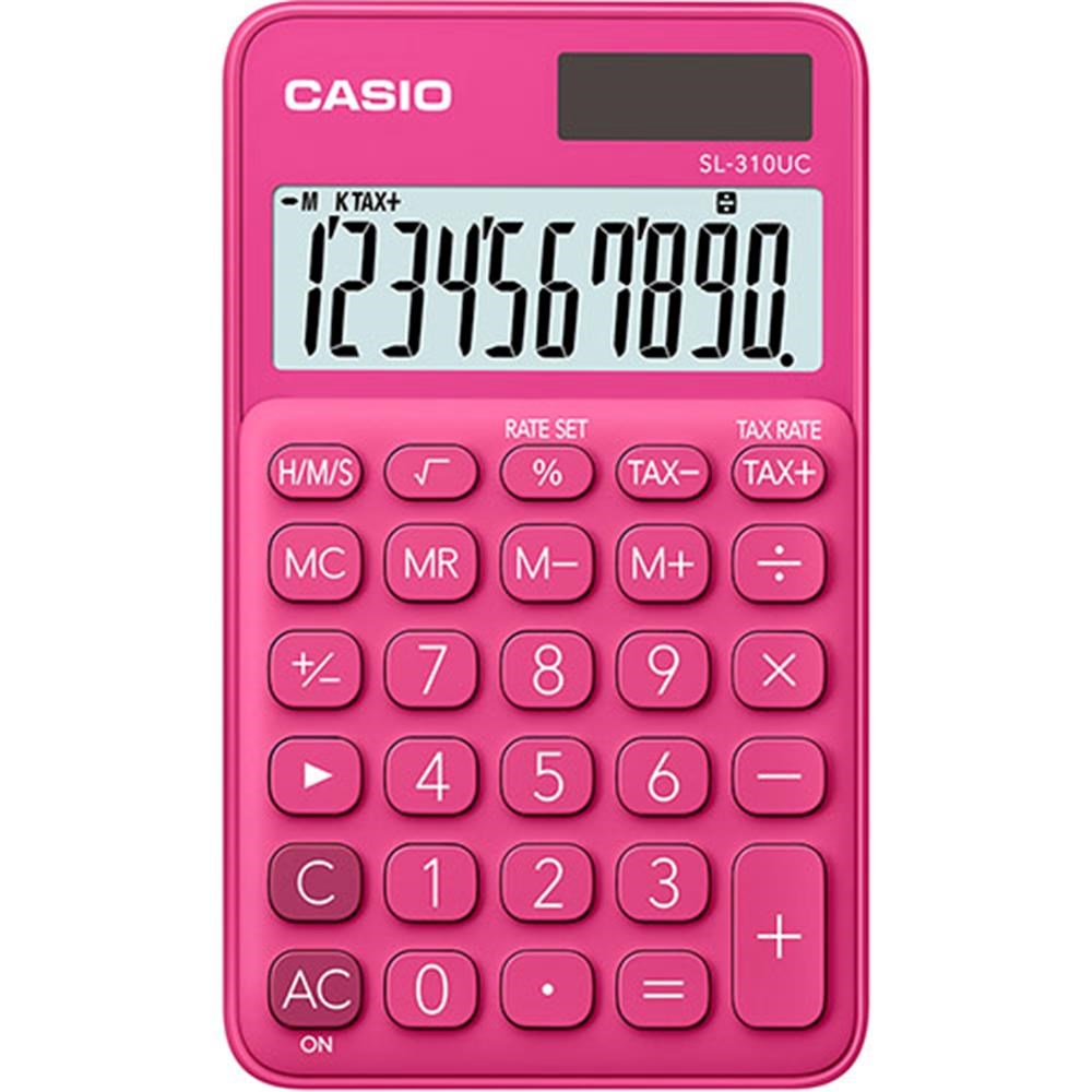 CasioCasio SL-310UC-RD Cep Tipi 10 Hane Koyu Pembe Hesap Makinesi4549526603747