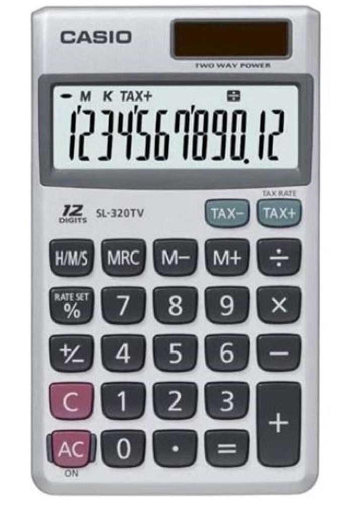 CasioCasio SL-320TV-W-DP 12 Hane Cep Tipi Hesap Makinesi4971850092841