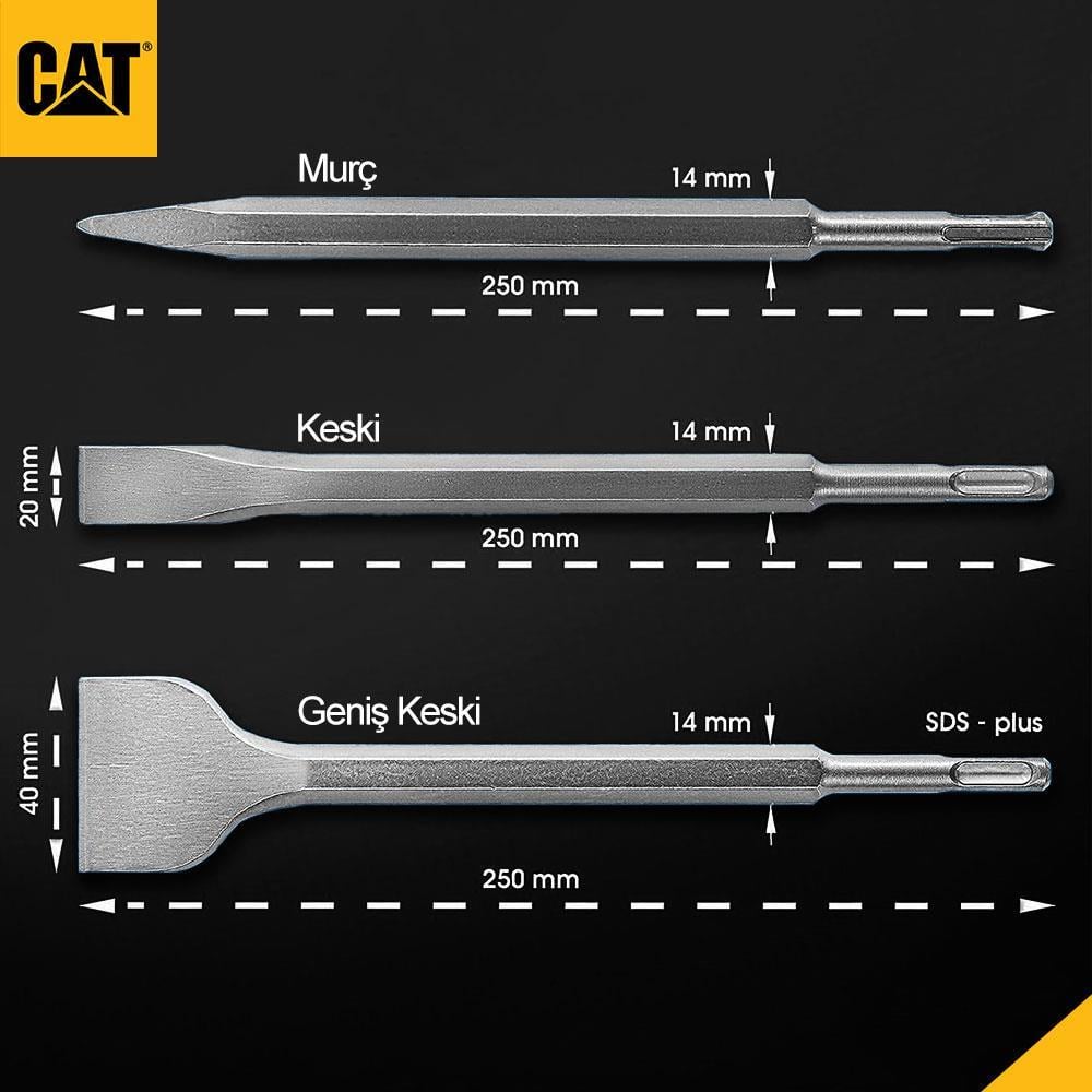 CATCAT DA03903 SDS Plus 3 Parça Profesyonel Murç/Keski Kırıcı Uç SetiDA03903