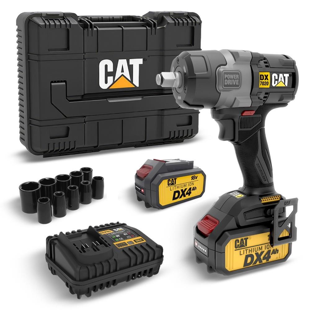 CATCAT DX7020.1 18Volt 4.0 Ah Çift Akülü Kömürsüz 700/880Nm Profesyonel Şarjlı Somun Sıkma + 10 Adet Lokma UcuDX7020.1
