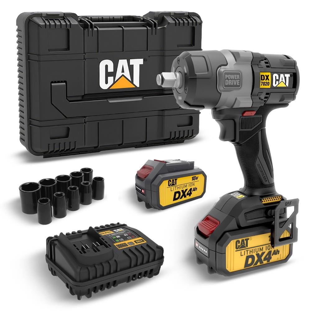 CATCAT DX7020.1 18Volt 4.0 Ah Çift Akülü Kömürsüz 700/880Nm Profesyonel Şarjlı Somun Sıkma + 10 Adet Lokma UcuDX7020.1