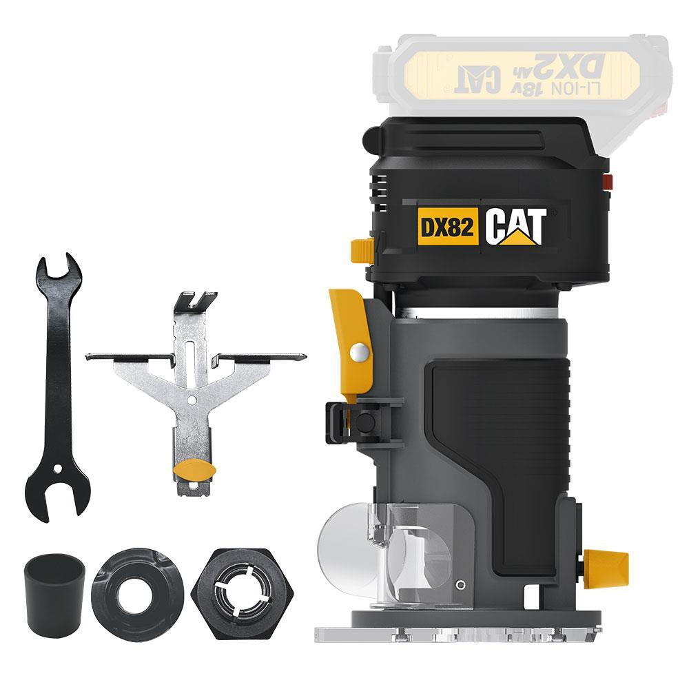 CATCAT DX82B 18Volt Şarjlı Kömürsüz 6mm Devir Ayarlı Profesyonel Avuç İçi El Frezesi Formika Tıraşlama (Akü Dahil Değildir)DX82B
