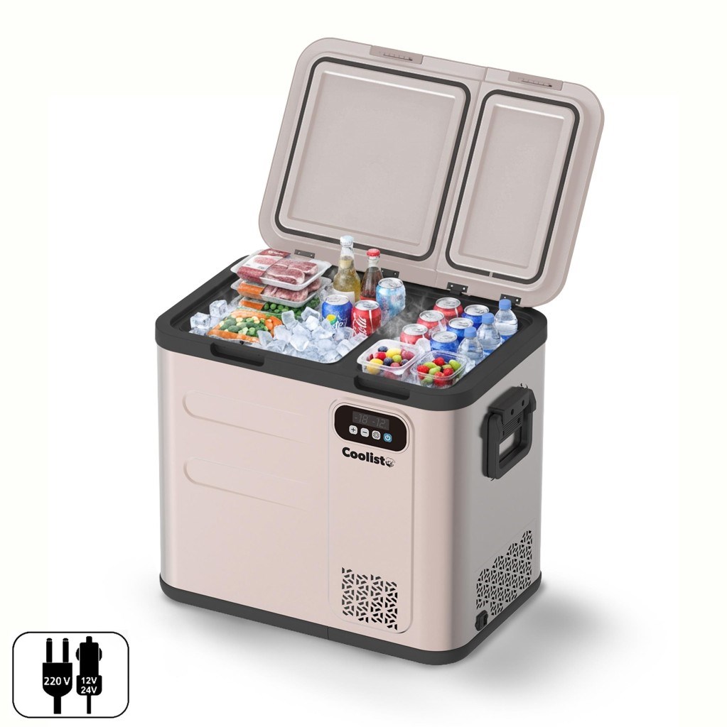 CoolistCoolist CLK60D 12/24V/220Volt 59 Litre Çift Bölmeli Outdoor Kompresörlü Bluetooth Bağlantılı Oto BuzdolabıCLK60D