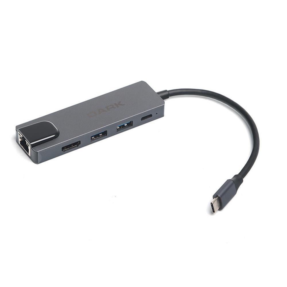 DARKDark DK-AC-U31X46 5i 1 Arada USB 3.1 Type-C to Ethernet - HDMI - USB 65W Port Çoklayıcı HUB8683143205093