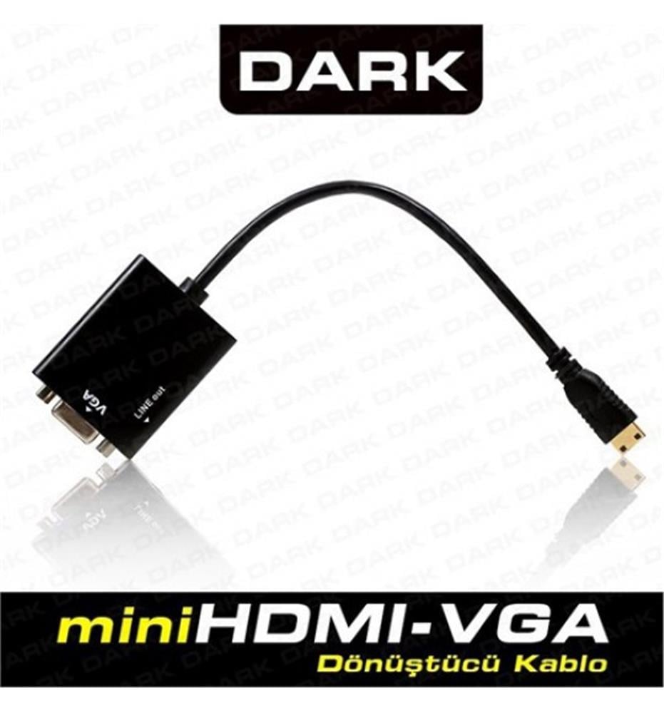 DARKDark DK-HD-AHDMINIXVGA Mini Hdmı - Vga Ve Ses Aktif Kablosu8697939878521