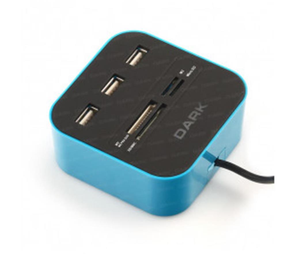 DARKDark UCR202 USB MicroSD-SD-MMC-M2-MS PRO DUO Kart Okuyuculu USB Çoklayıcı (Mavi)8697939908402