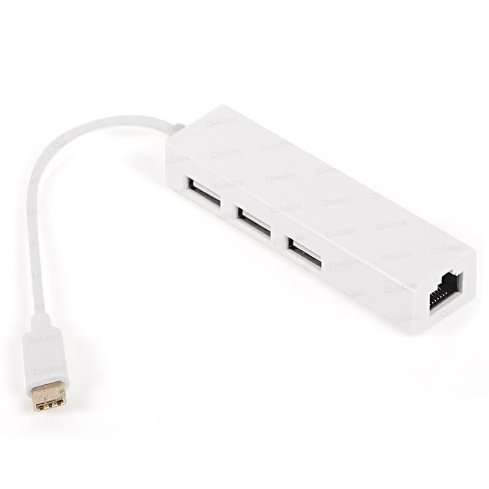 DARKDark USB3.1 Type-C - 3xUSB2.0 HUB+ 10-100 Ethernet Dönüştürücü8697939924273