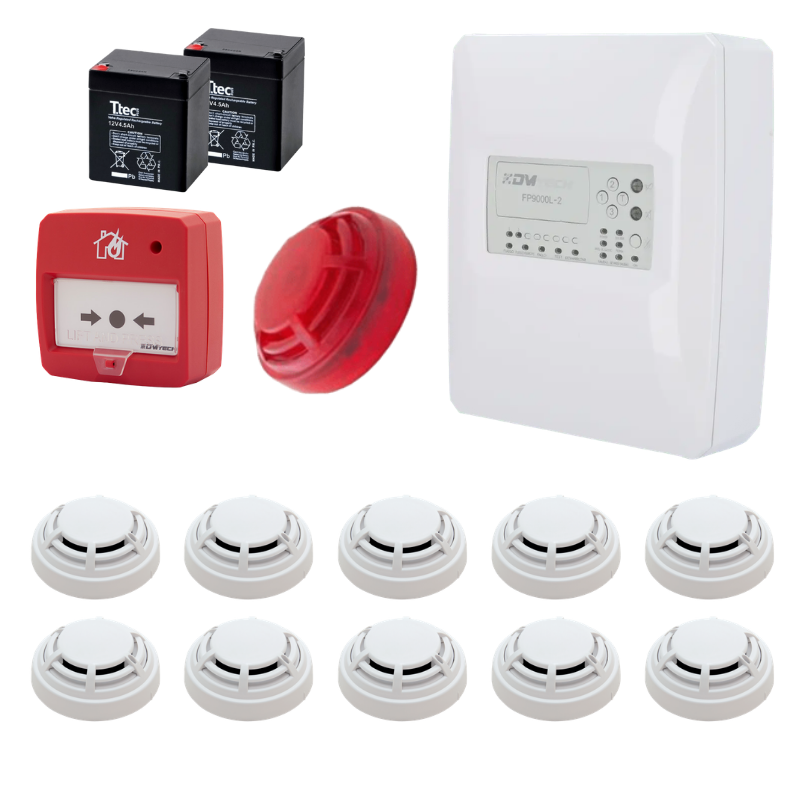DMTechDMTech FP9000L-2-10 Konvansiyonel Sistem Yangın Alarm Seti 10 LuFP9000L-2-10