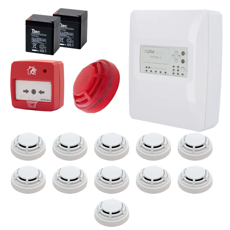 DMTechDMTech FP9000L-2-11 Konvansiyonel Sistem Yangın Alarm Seti 11 LiFP9000L-2-11