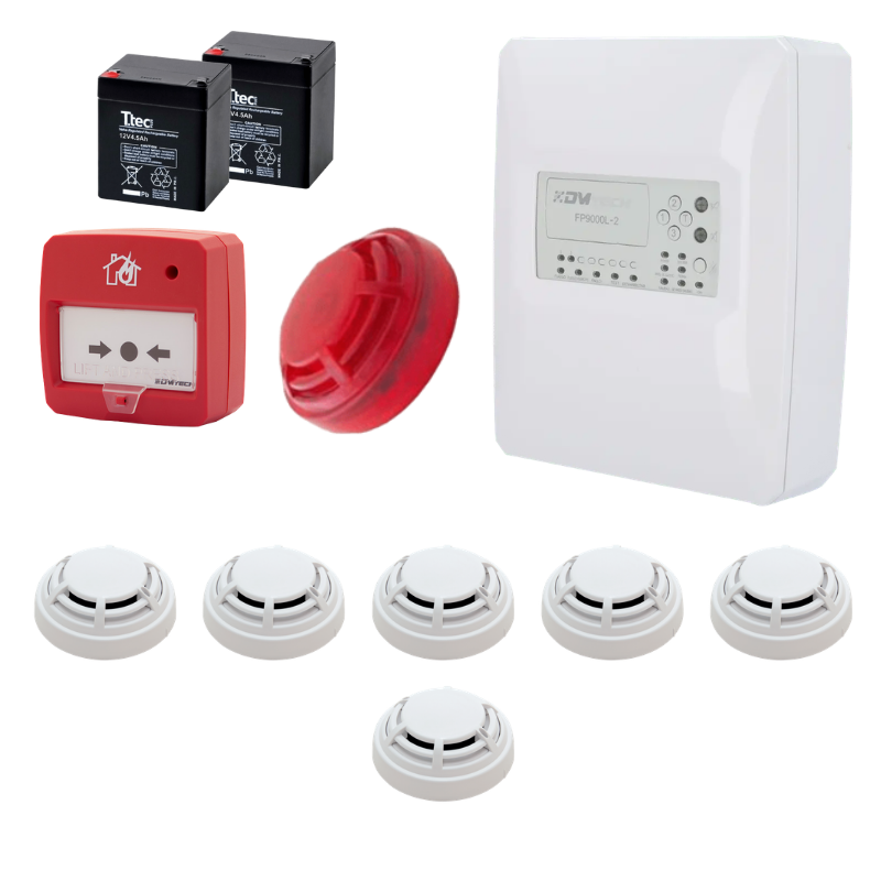 DMTechDMTech FP9000L-2-6 Konvansiyonel Sistem Yangın Alarm Seti 6 LıFP9000L-2-6