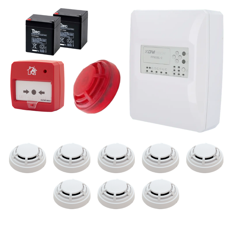 DMTechDMTech FP9000L-2-8 Konvansiyonel Sistem Yangın Alarm Seti 8 LiFP9000L-2-8