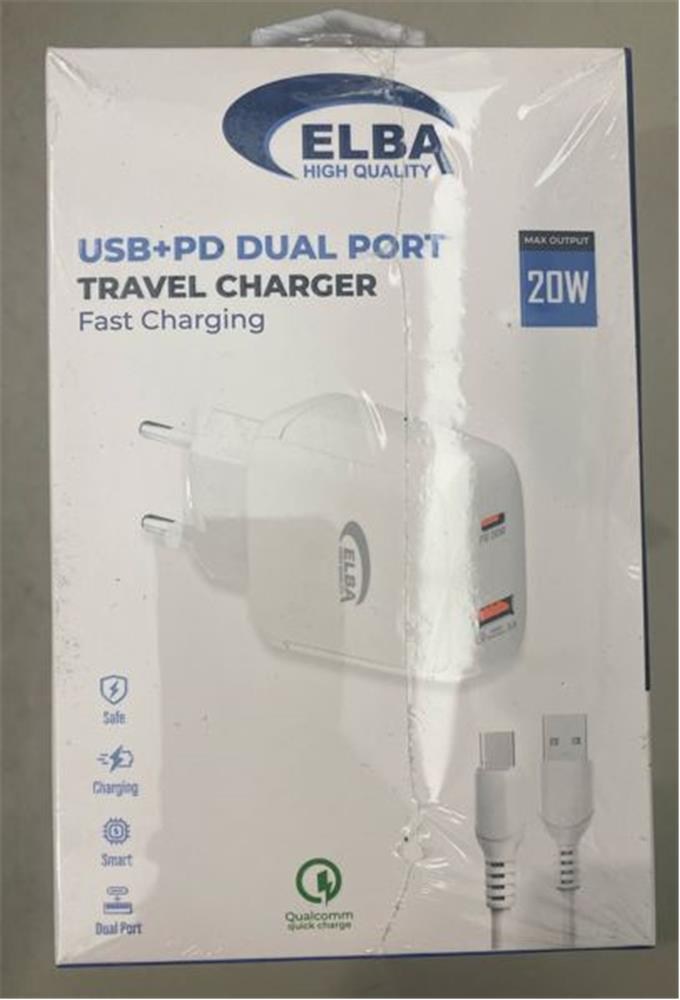 ELBAELB44 ELBA 20W 2Lİ PD+USB TYPE-C SET (Usb To Type-C Kablo ) Hızlı Şarj8698521888409