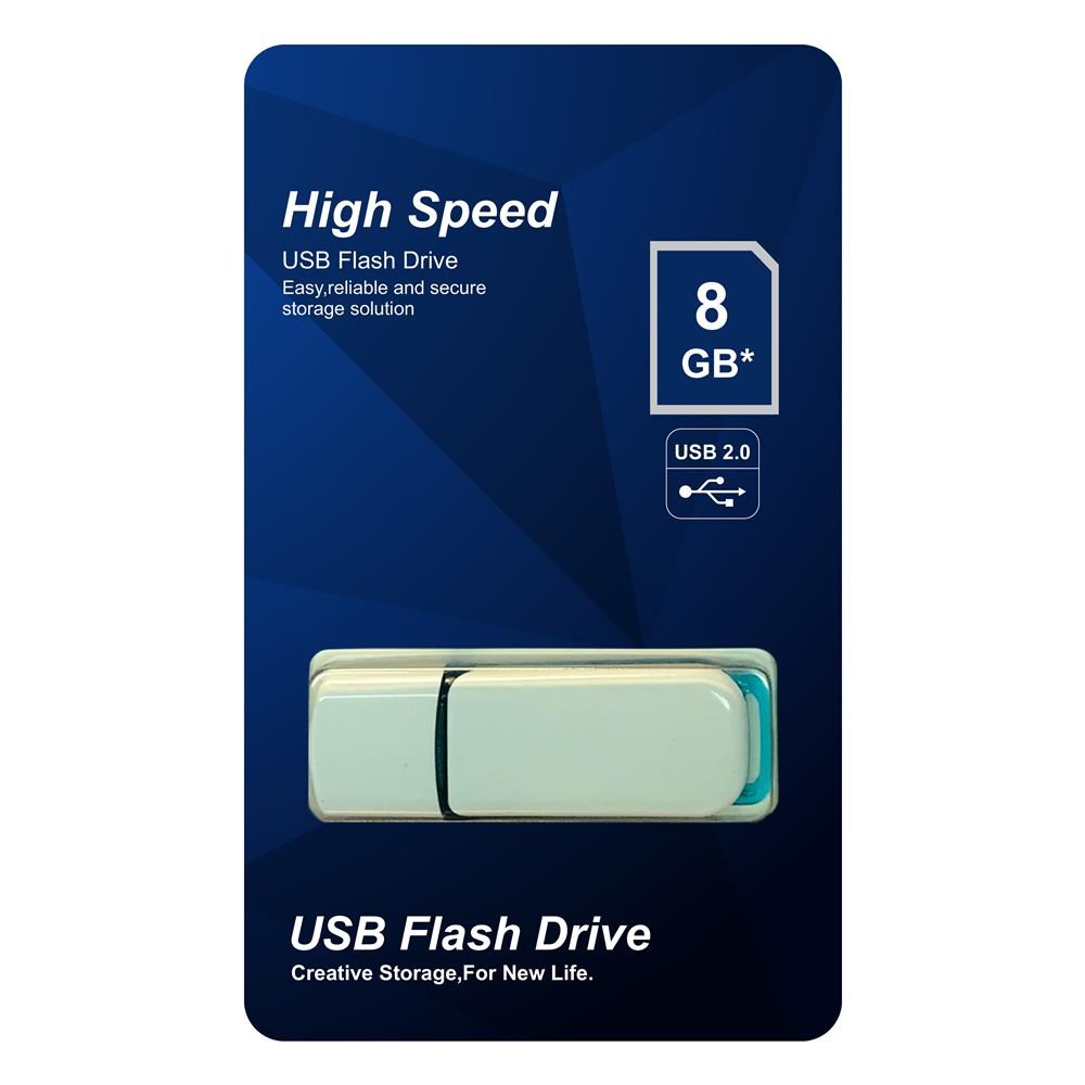OEMElba 8GB Plastik Beyaz-Mavi 2.0 USB Flash Bellek8698521887662