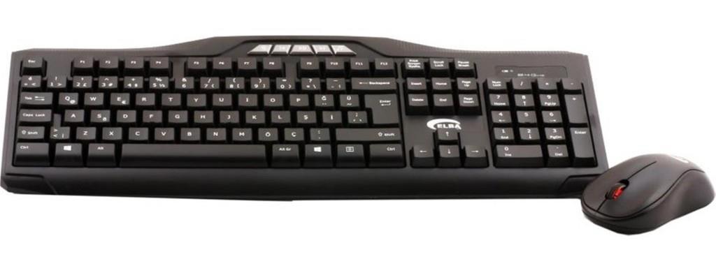 ELBAElba Ec-266 Q Usb Siyah Kablosuz Klavye Mouse Set Multimedya tuşları mevcuttur8698521885200