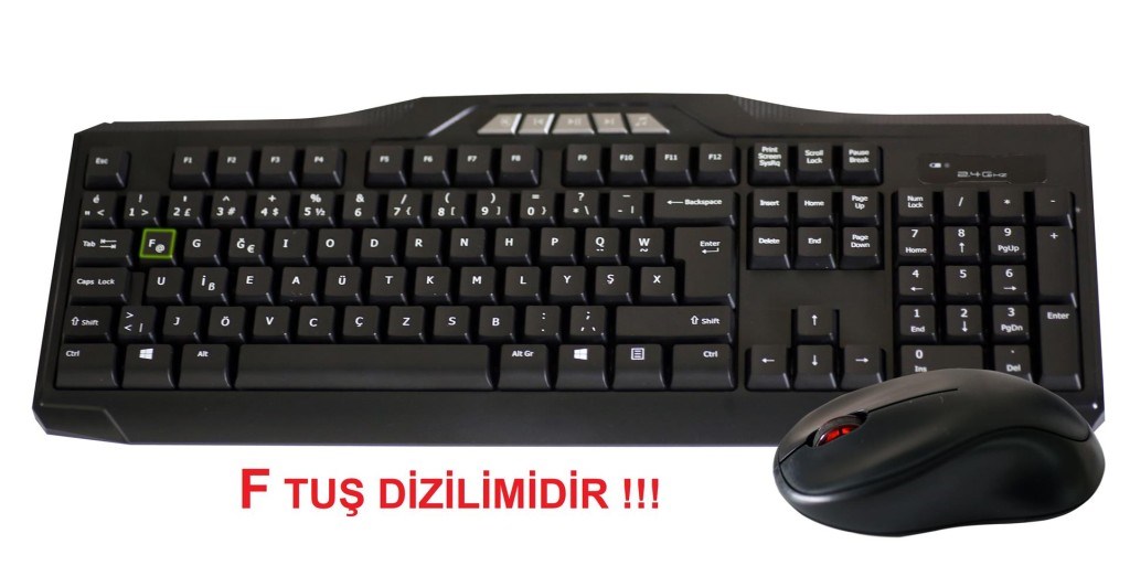 ELBAElba EC-266f F Usb Siyah Kablosuz Klavye Mouse Set Multimedya tuşları mevcuttur8698521895001