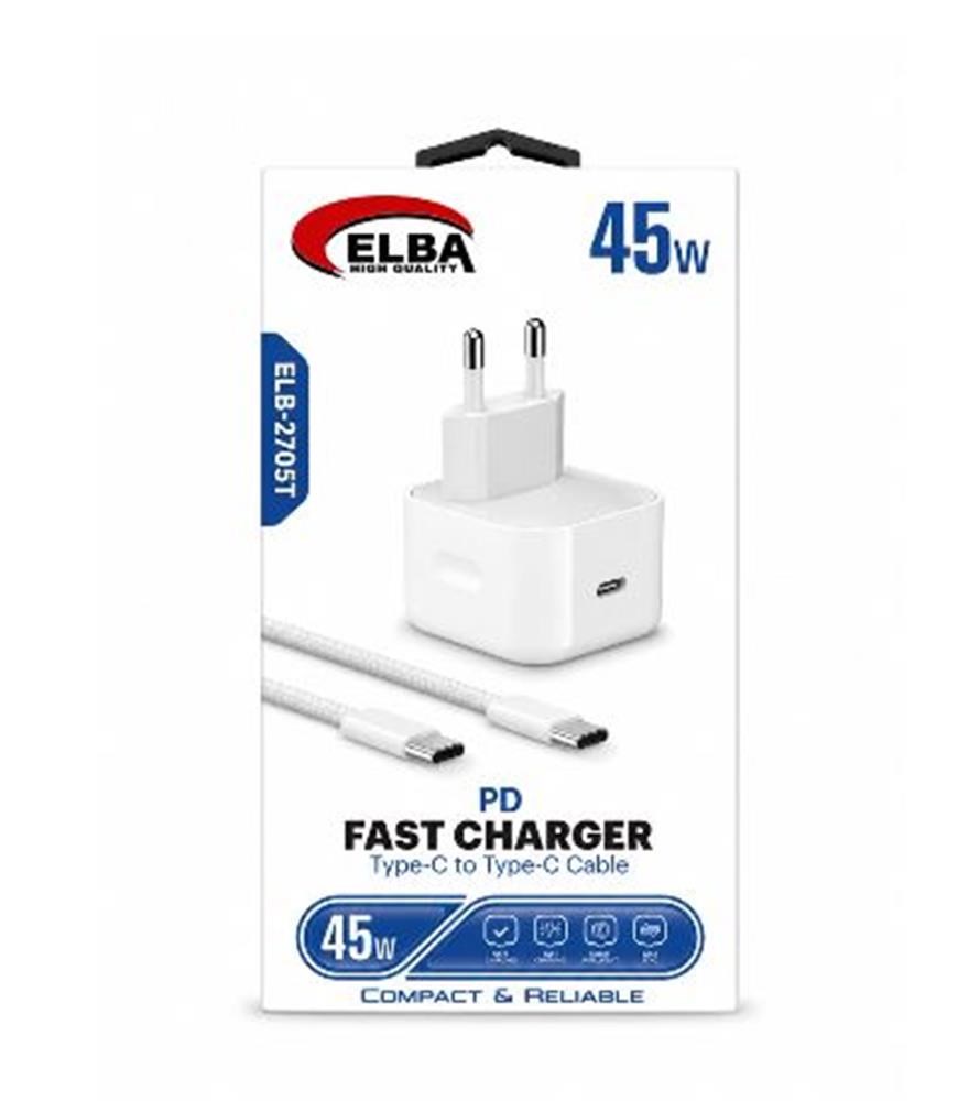 ELBAElba ELB-2705t 45W Beyaz Type- C To Type-C İos Set8698521891102
