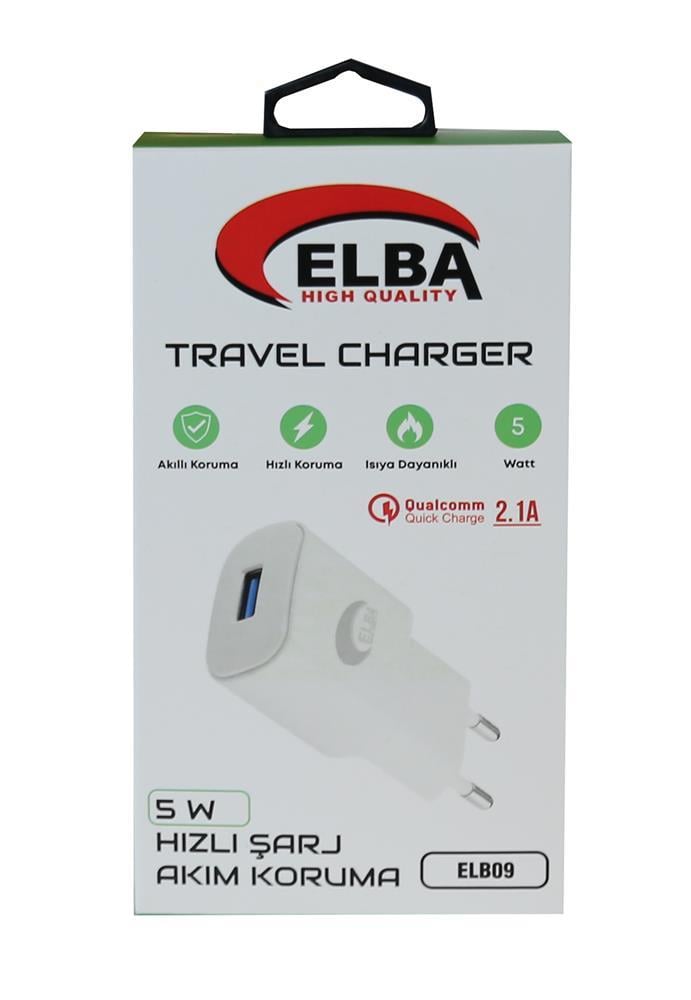 ELBAElba Elb09 5W 2.1A Hızlı Şarj Akıllı Koruma Usb EV Şarj Kafa8698521895841