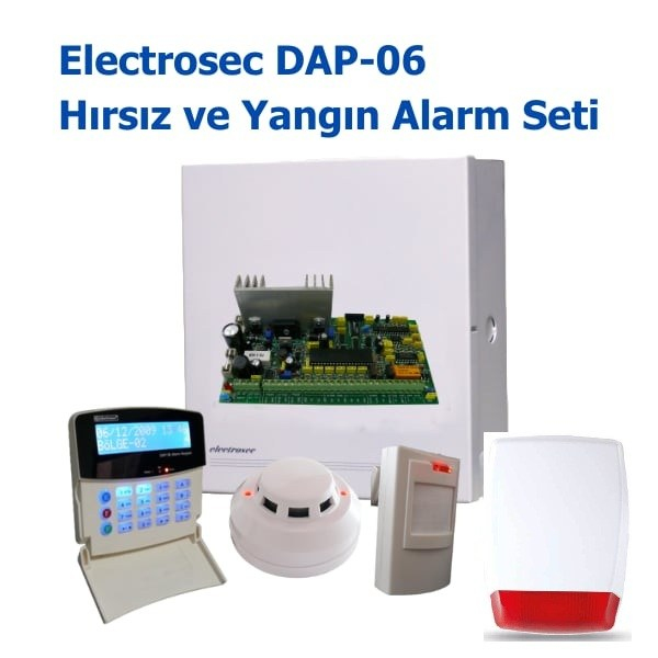 ElectrosecElectrosec DAP-06 Kablolu Soygun ve Yangın Alarm Seti 6 BölgeliDAP-06SET