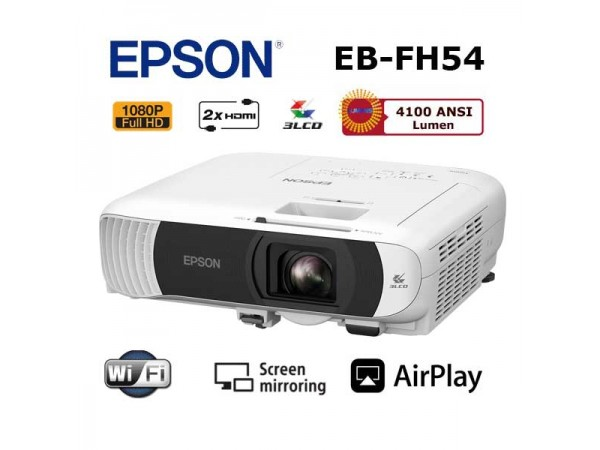 EpsonEpson EB-FH54 4100 ANSI Lümen 1920x1080 Full HD Full HD Kablosuz Projeksiyon CihazıEB-FH54